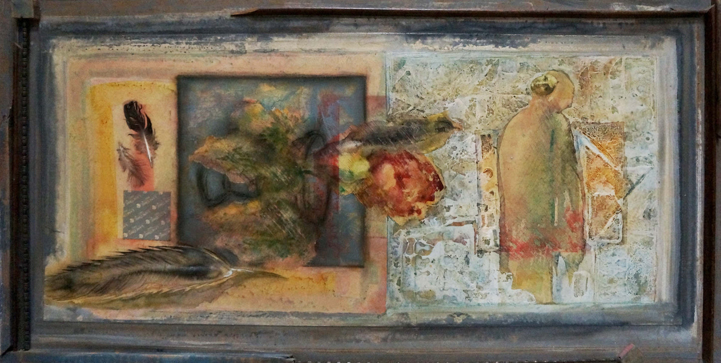 Abstract Still life Dobryy A oil painting in dark wooden frame