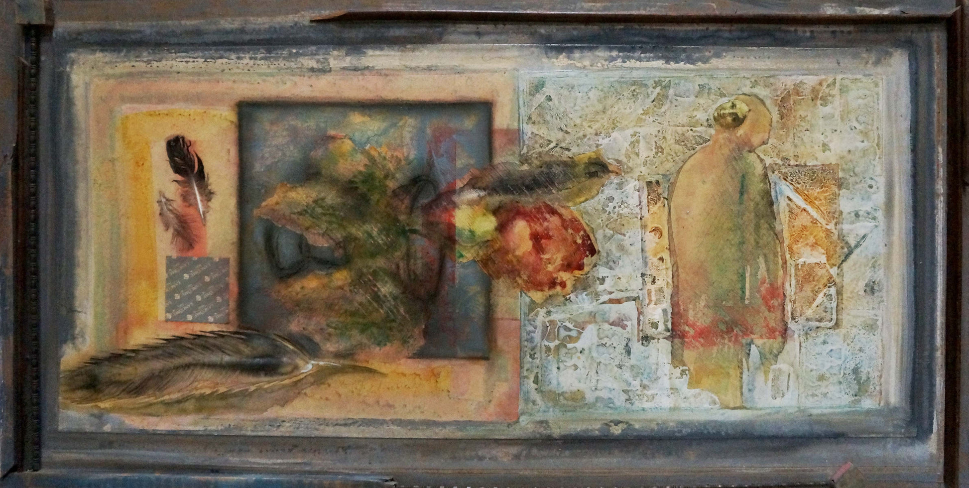 Abstract Still life Dobryy A oil painting in dark wooden frame