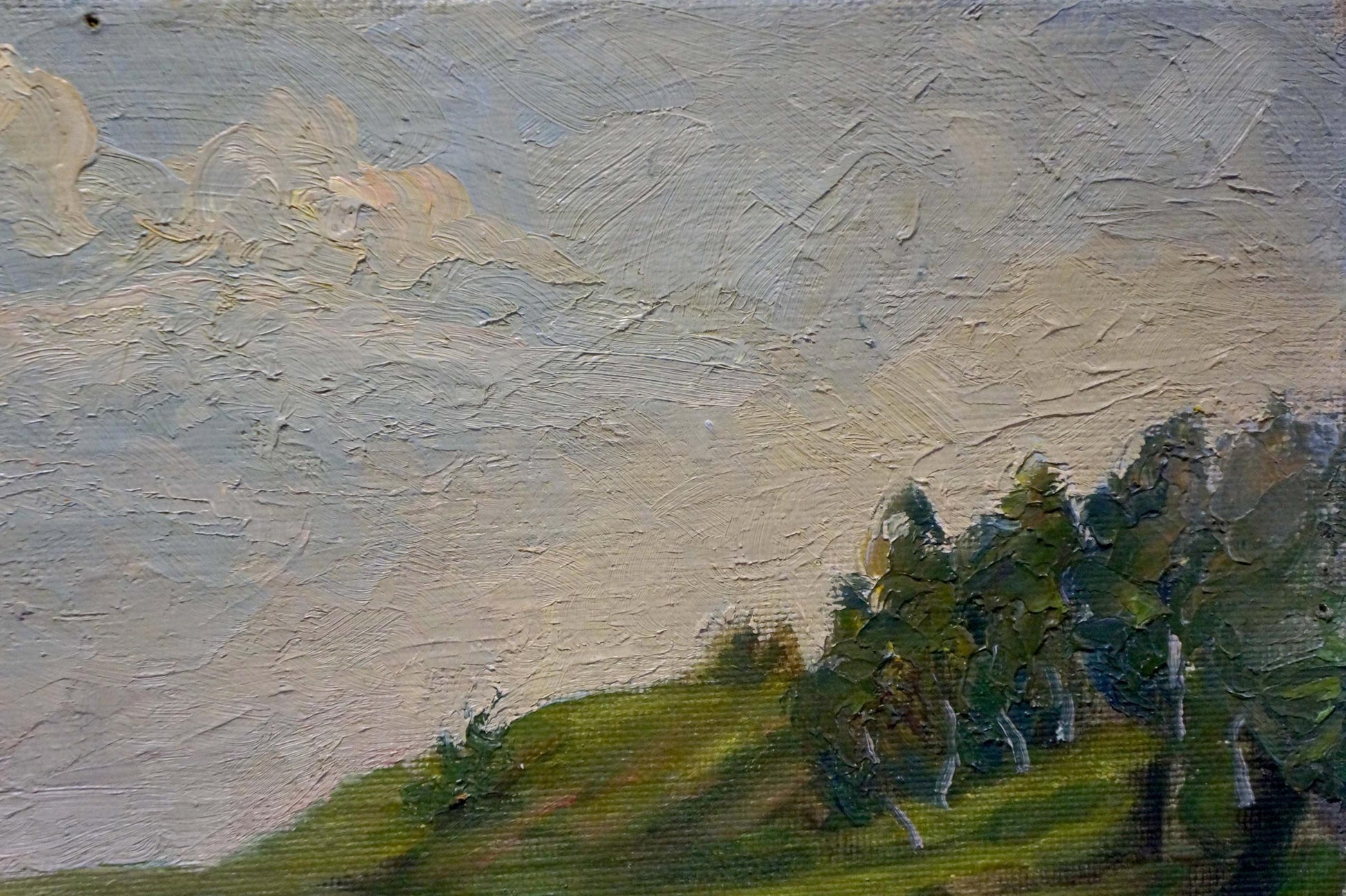 Oil painting Tender evening by Gnatyuk V. S. serene hills and trees
