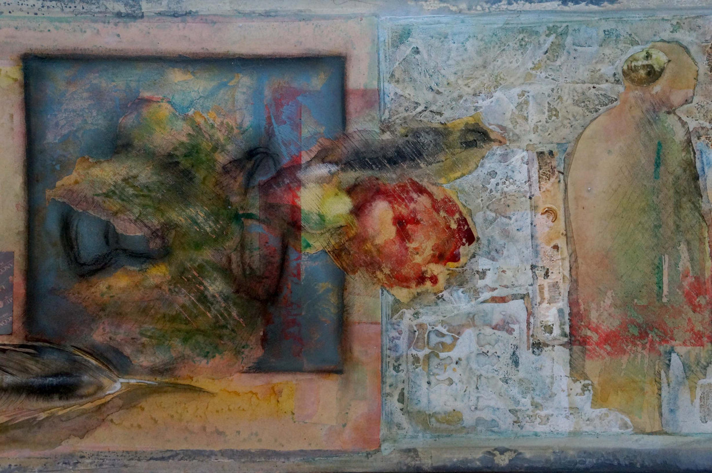 Abstract Still life Dobryy A oil painting with layered textures