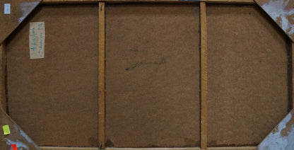 Back of Abstract oil painting Still life Dobryy A on octagonal wooden frame