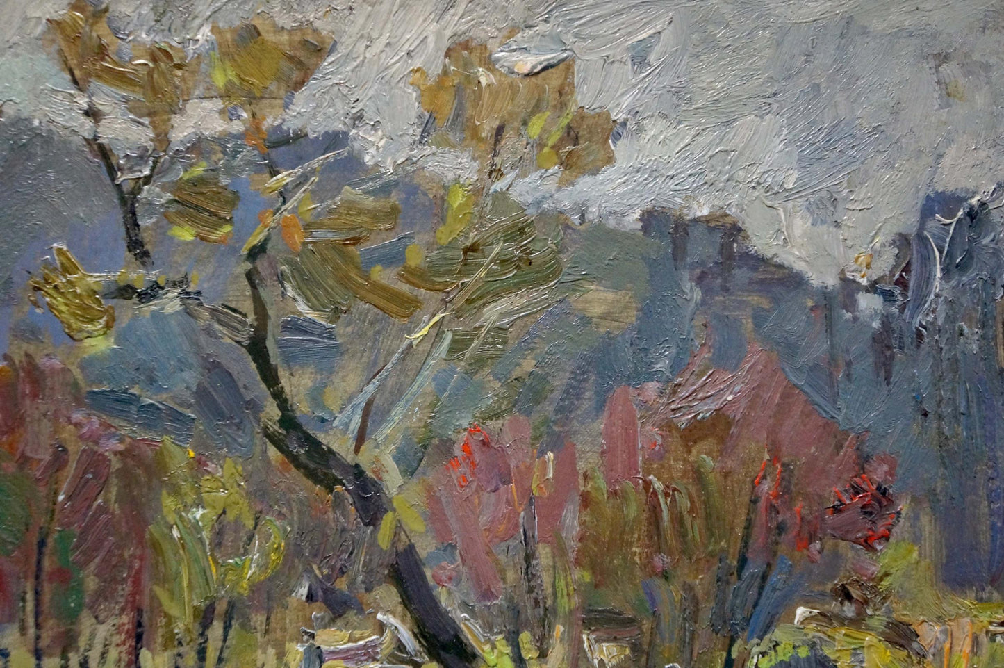 Impressionistic autumn tree painting by Kokin Mikhail Alexandrovich