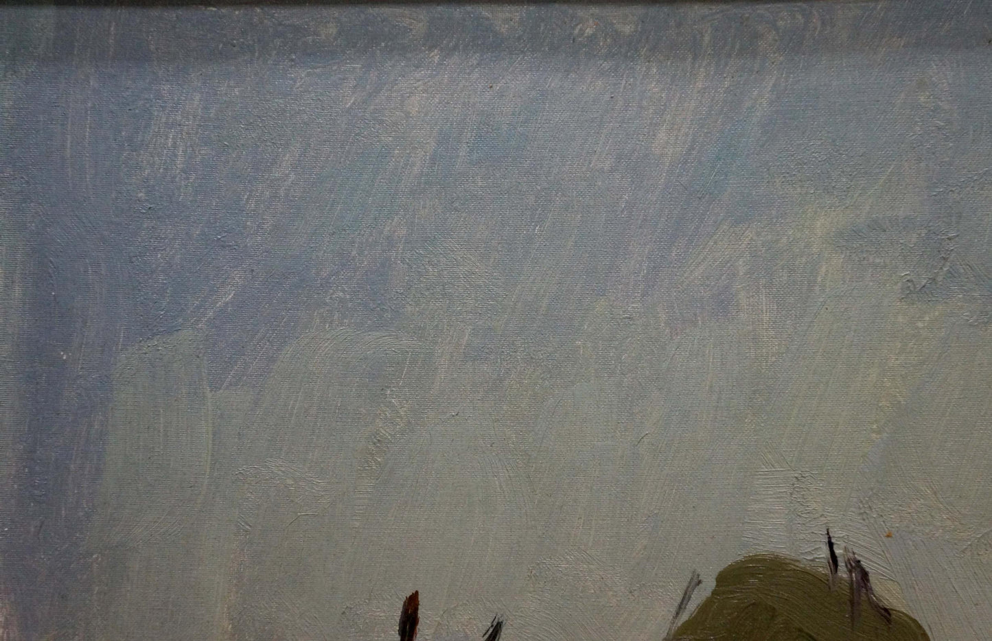 Oil painting Near the shore by Pianida Boris Nikitich in pale blue-gray hues