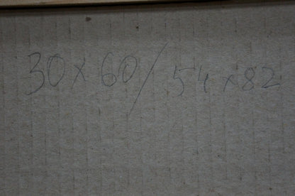 Back of Oil painting After the rain Snopok A.N. with handwritten 30x60/54x82 measurements