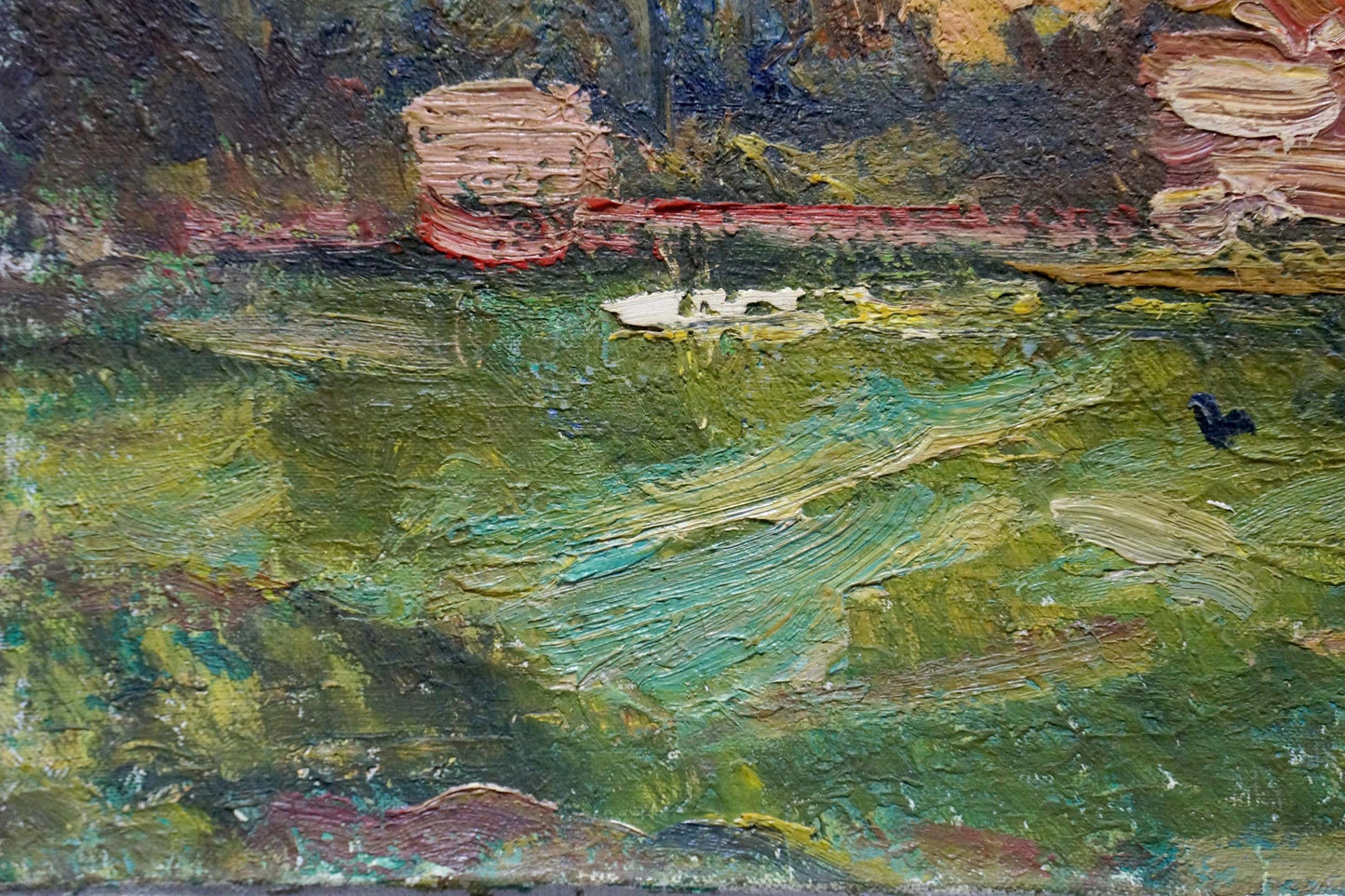 Oil painting Autumn cloudy day by Viktor Sevastyanov impasto landscape