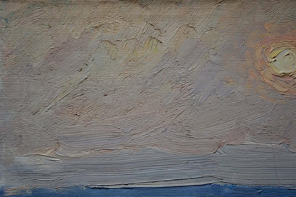 Textured oil painting of sunset sky by Sevastyanov Viktor Grigorievich