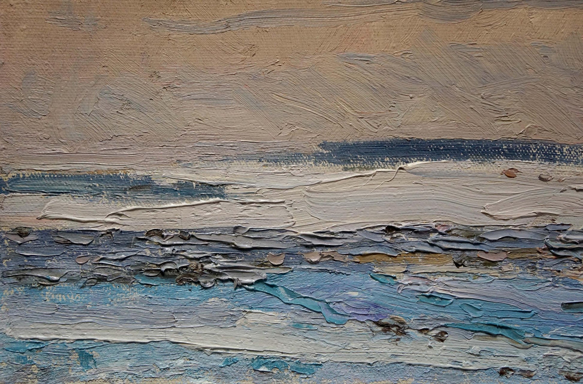Textured oil painting of Sea landscape by Sevastyanov Viktor Grigorievich