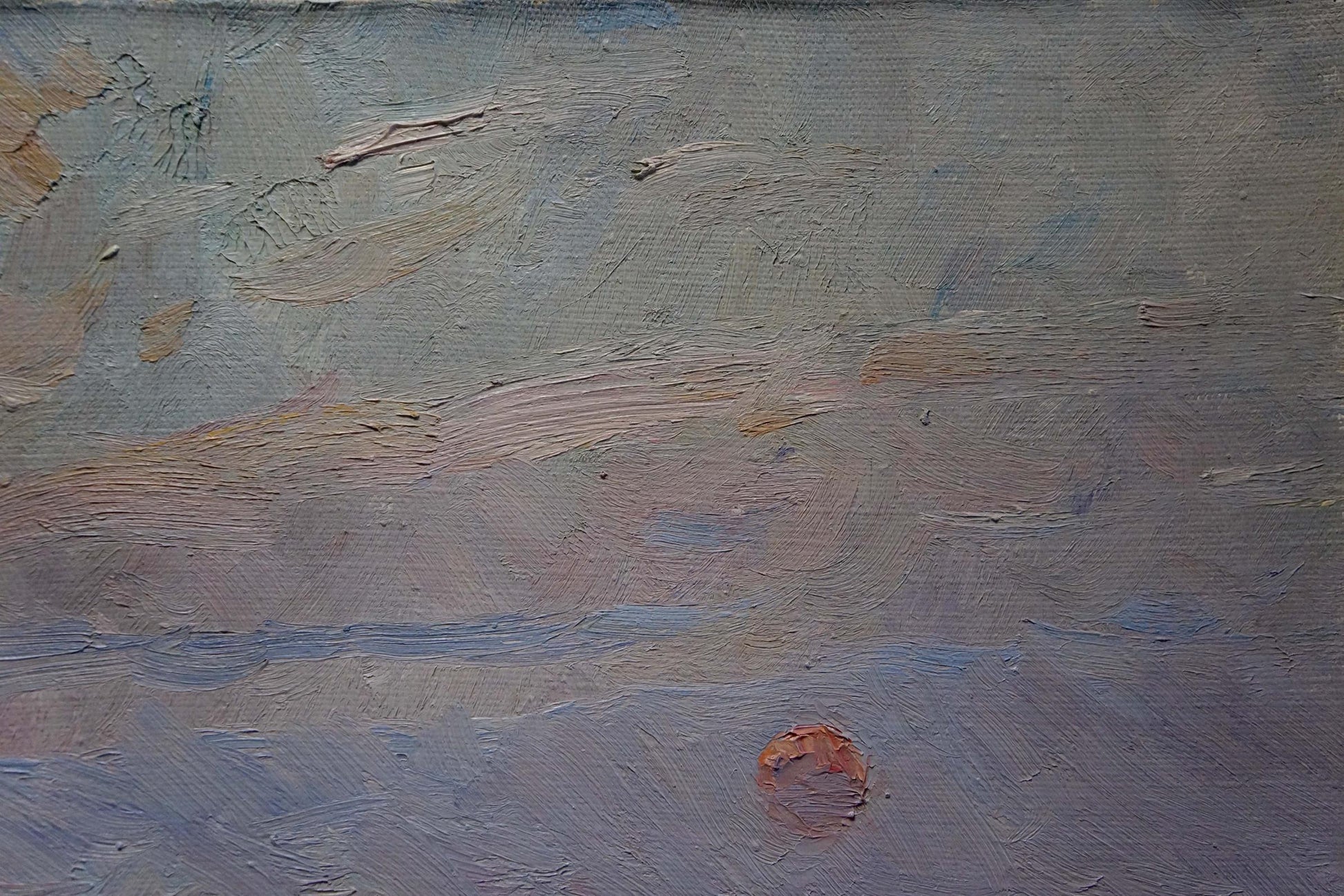 Oil painting of muted sea landscape sky by Sevastyanov Viktor Grigorievich