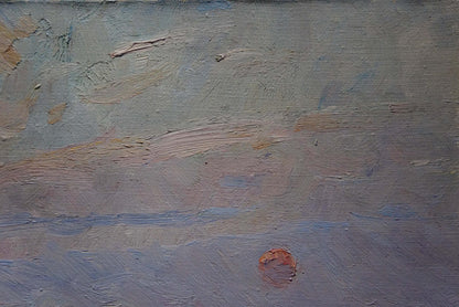 Oil painting of muted sea landscape sky by Sevastyanov Viktor Grigorievich