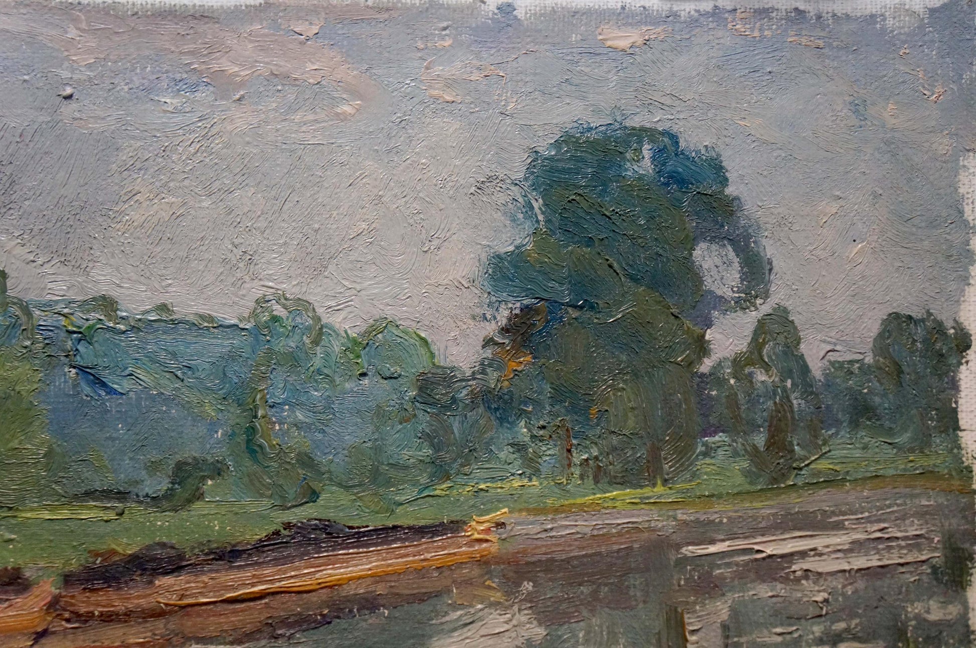 Oil painting Its a nasty day by Sevastyanov Viktor Grigorievich