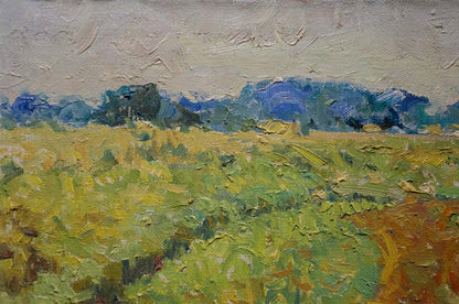 Impasto oil painting by Sevastyanov Viktor Grigorievich of golden field