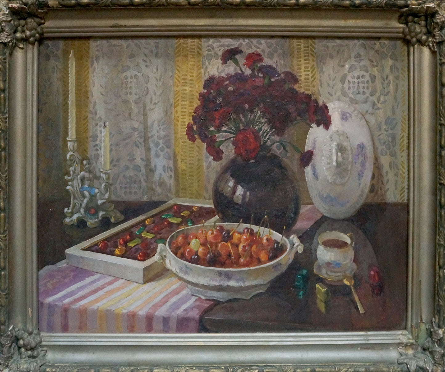 Oil painting of still life with cherries by Ozernikov Vladimir Borisovich