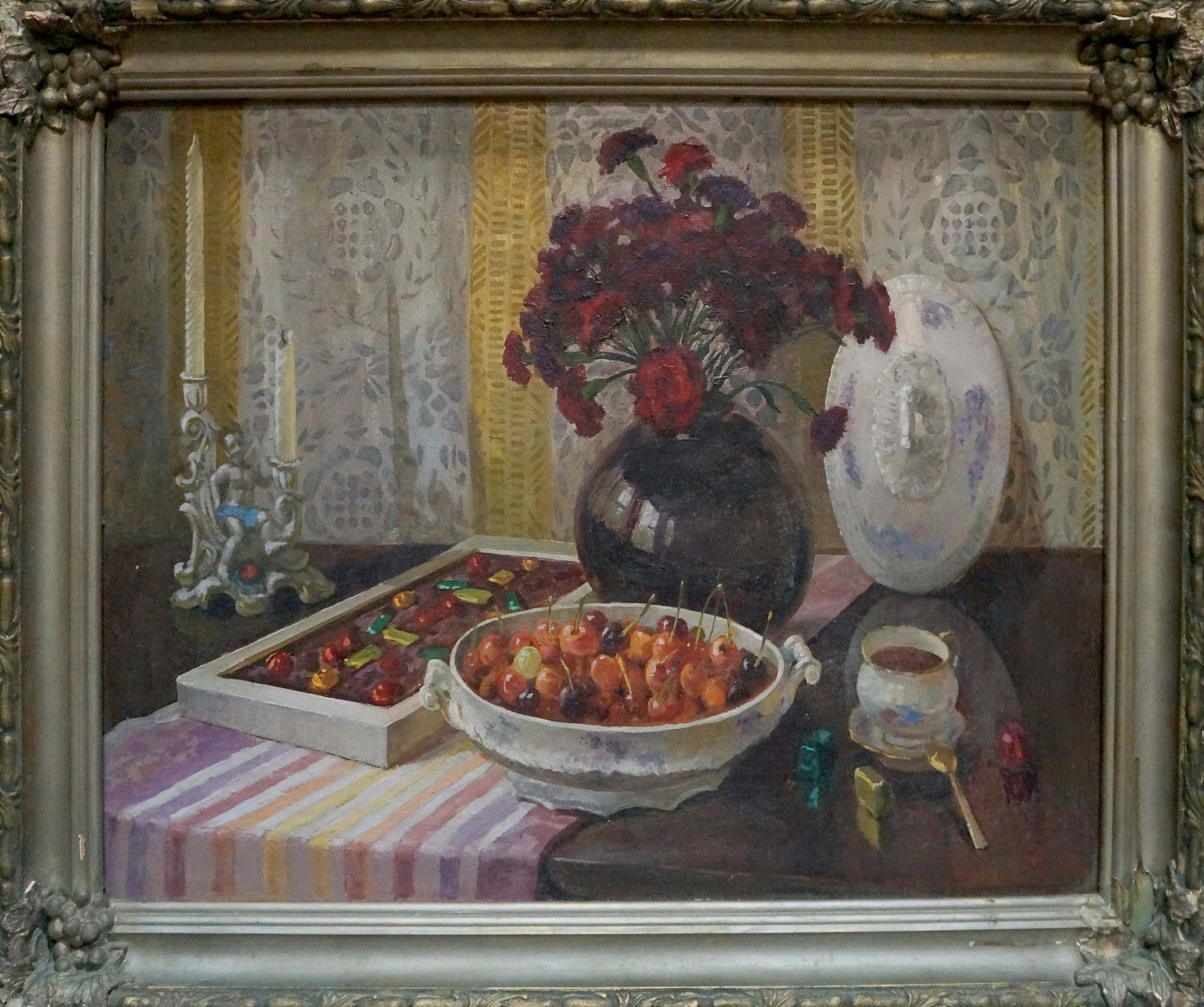 Oil painting of still life with cherries by Ozernikov Vladimir Borisovich