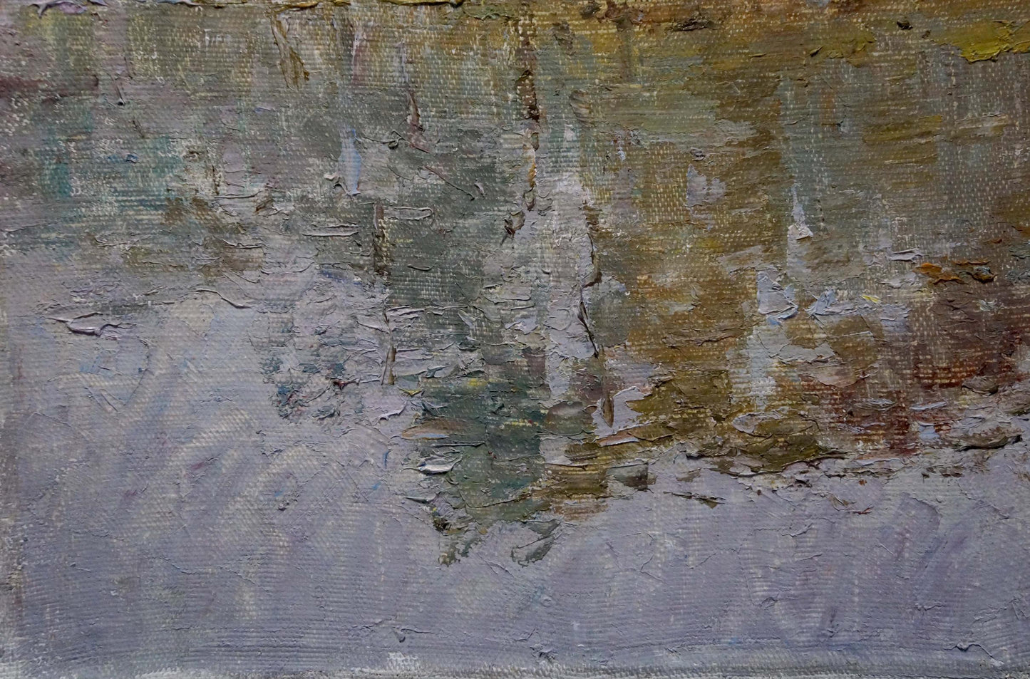 Abstract textured oil painting of forest landscape by Sevastyanov Viktor Grigorievich
