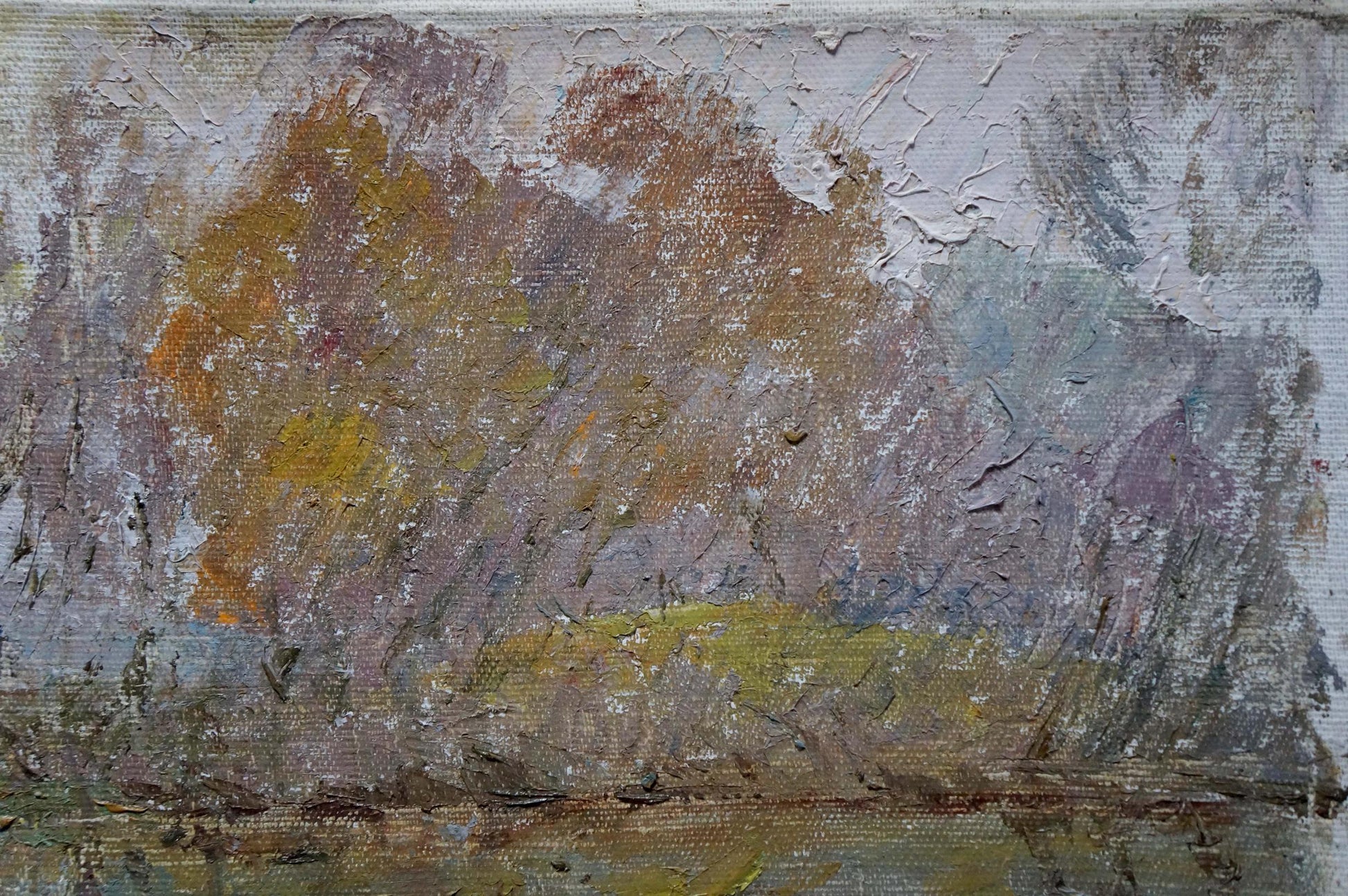 Oil painting by Sevastyanov Viktor Grigorievich: autumn forest landscape