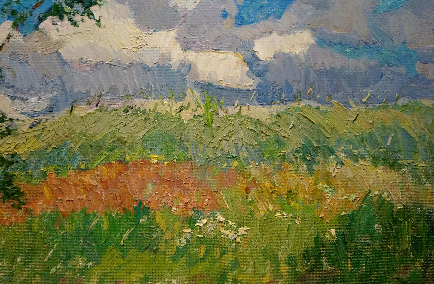 Vibrant hot summer landscape oil painting by Viktor Sevastyanov