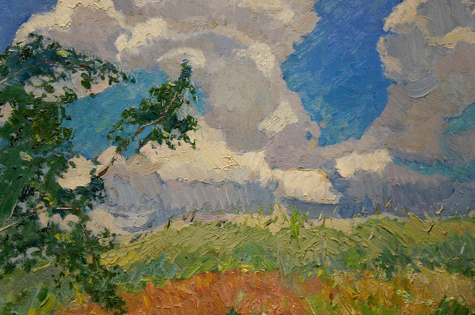 Oil painting of hot summer landscape by Viktor Sevastyanov