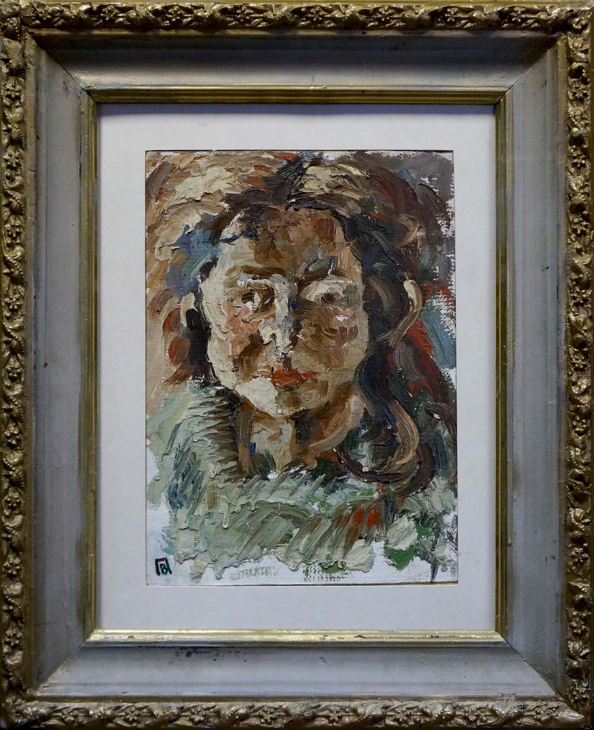 Ornate gold-framed oil painting portrait of a woman by Pavlov Victor Anatolievich