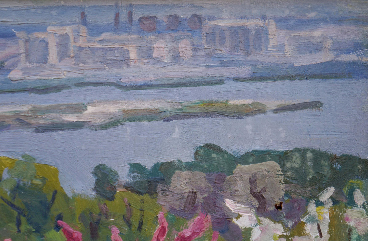 Impressionistic oil painting of river by Matsievskaya Yadviga Aleksandrovna