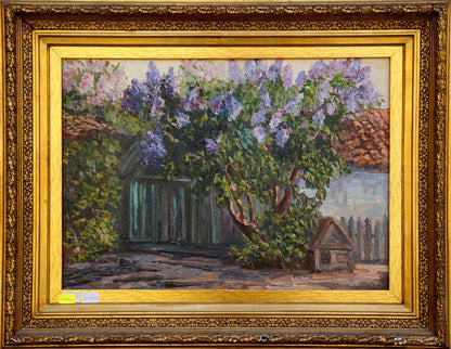 Oil painting of blooming lilac tree by Nagaevskaya Elena Varnavovna