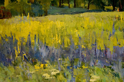Vibrant impasto oil painting by Khitrova Tamara Alexandrovna of wildflower field
