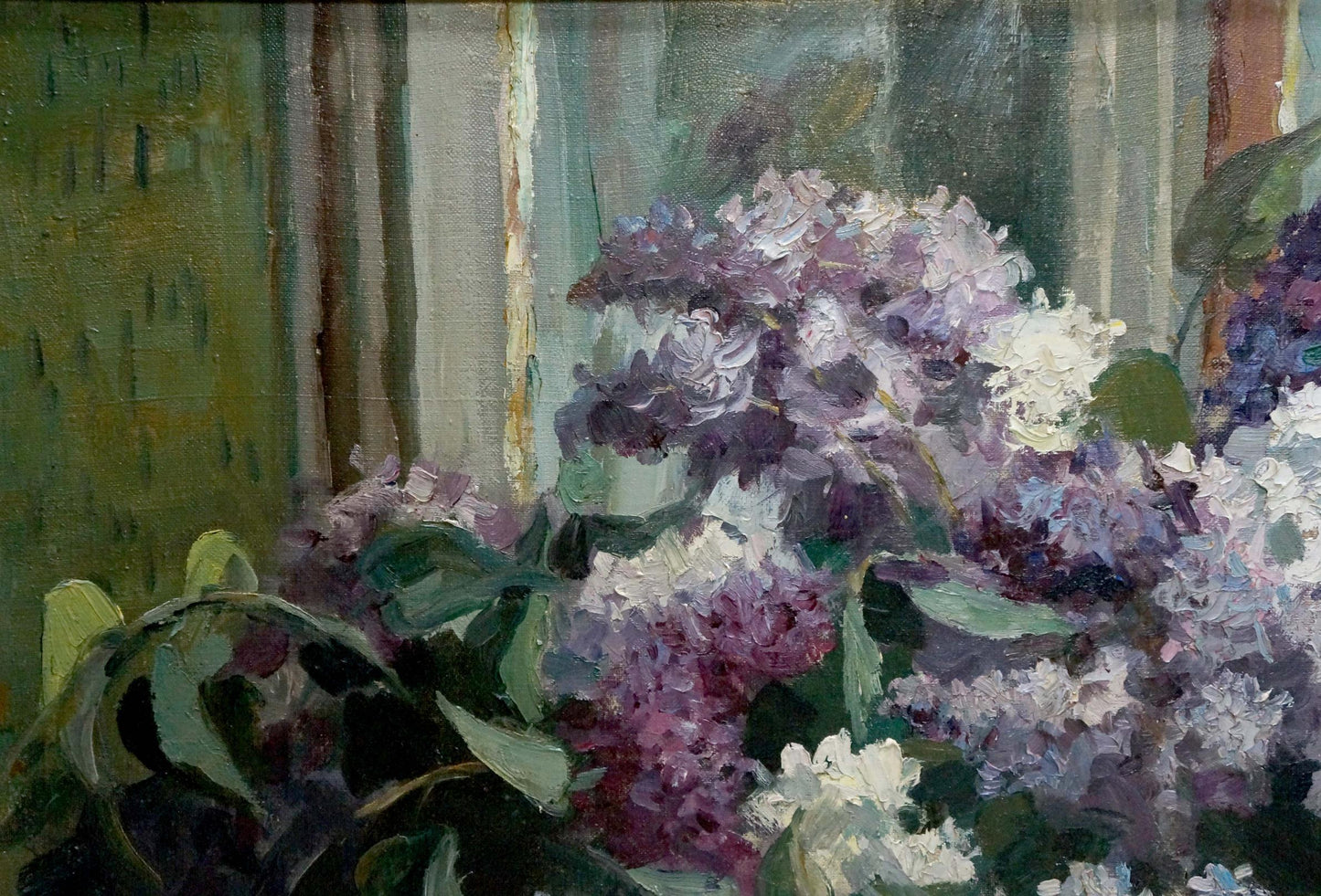 Oil painting Lilac by Alexander Khorov: lush purple bouquet on canvas