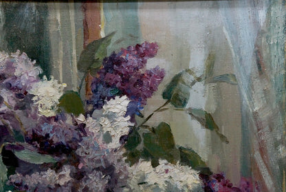 Oil painting Lilac by Alexander Khorov with purple lilacs