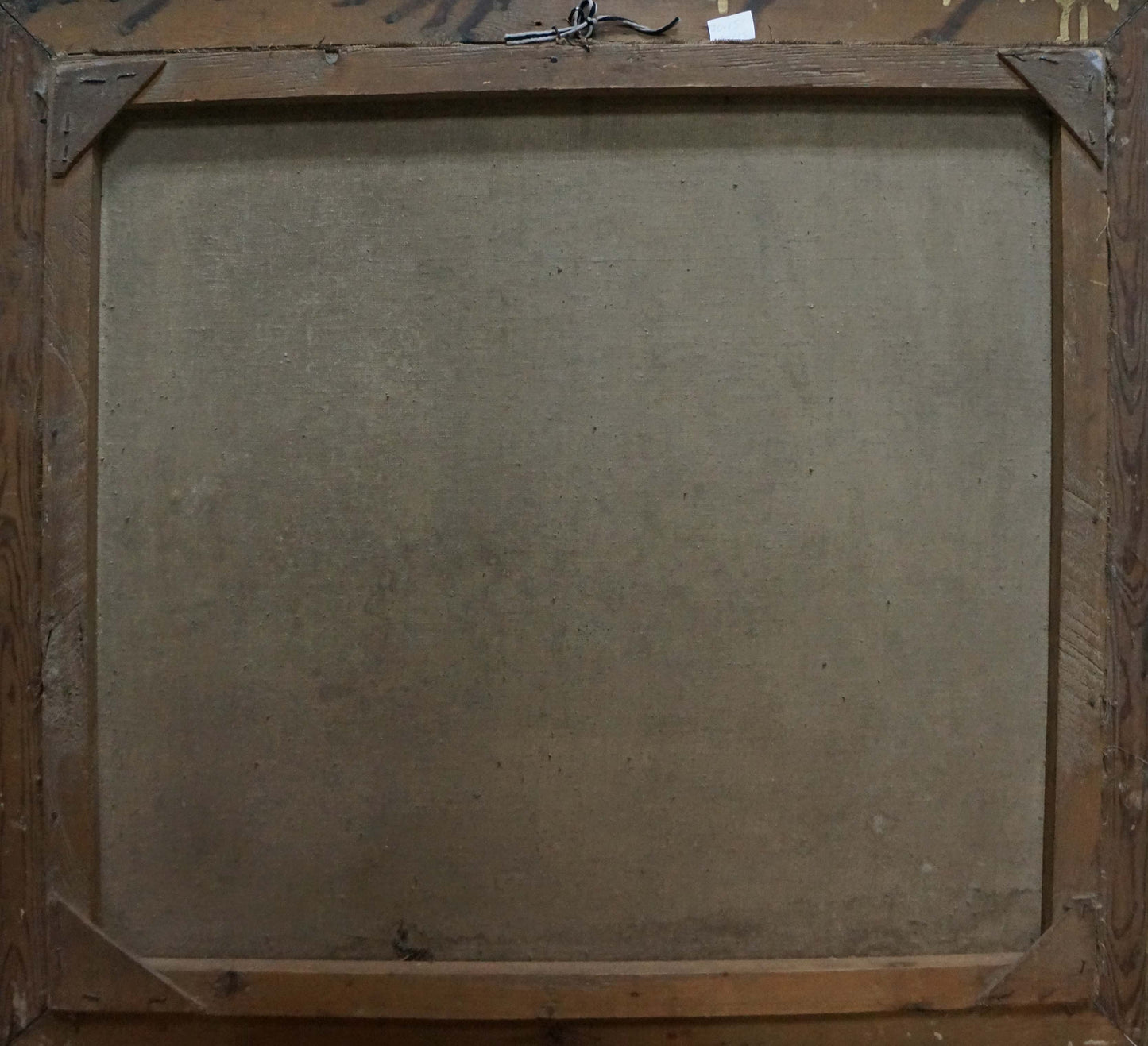Back of Lilac oil painting by Alexander Khorov with wooden frame and beige canvas