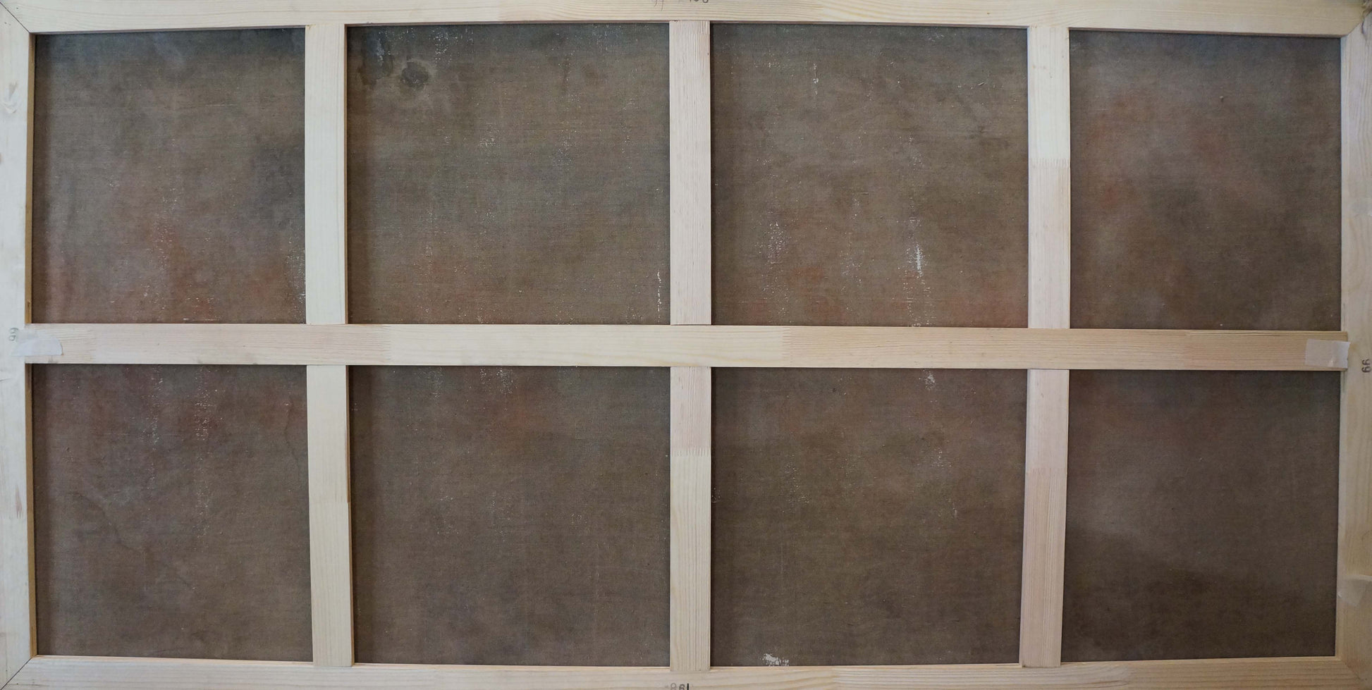 Back of 8-panel oil painting by Sevets Victor Stepanovich, mountain landscape