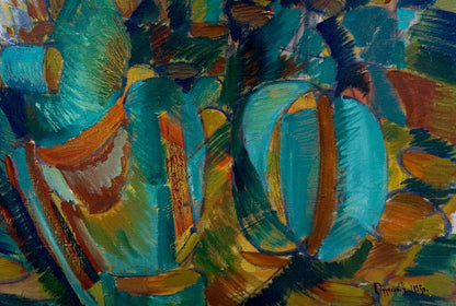 Vibrant abstract oil painting Two by Dudchenko Nikolay Yakovlevich