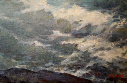 Stormy ocean waves oil painting by Basov Yakov Alexandrovich