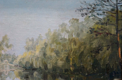 Quiet morning lakeside oil painting by Dukhnovsky Nikolay Ivanovich