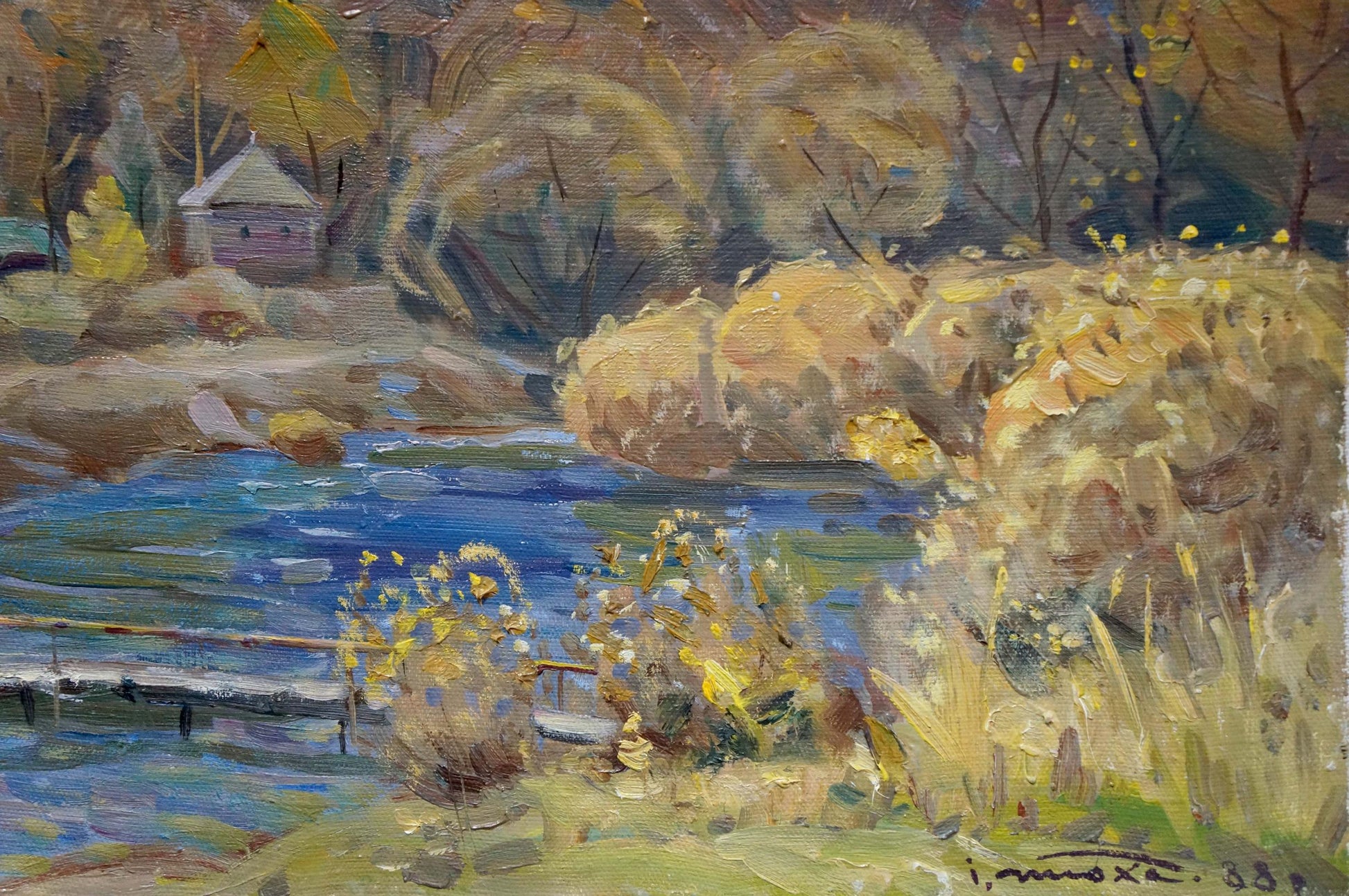 Impressionistic oil painting Autumn Tyukha by Ivan Andreevich
