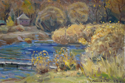 Impressionistic oil painting Autumn Tyukha by Ivan Andreevich