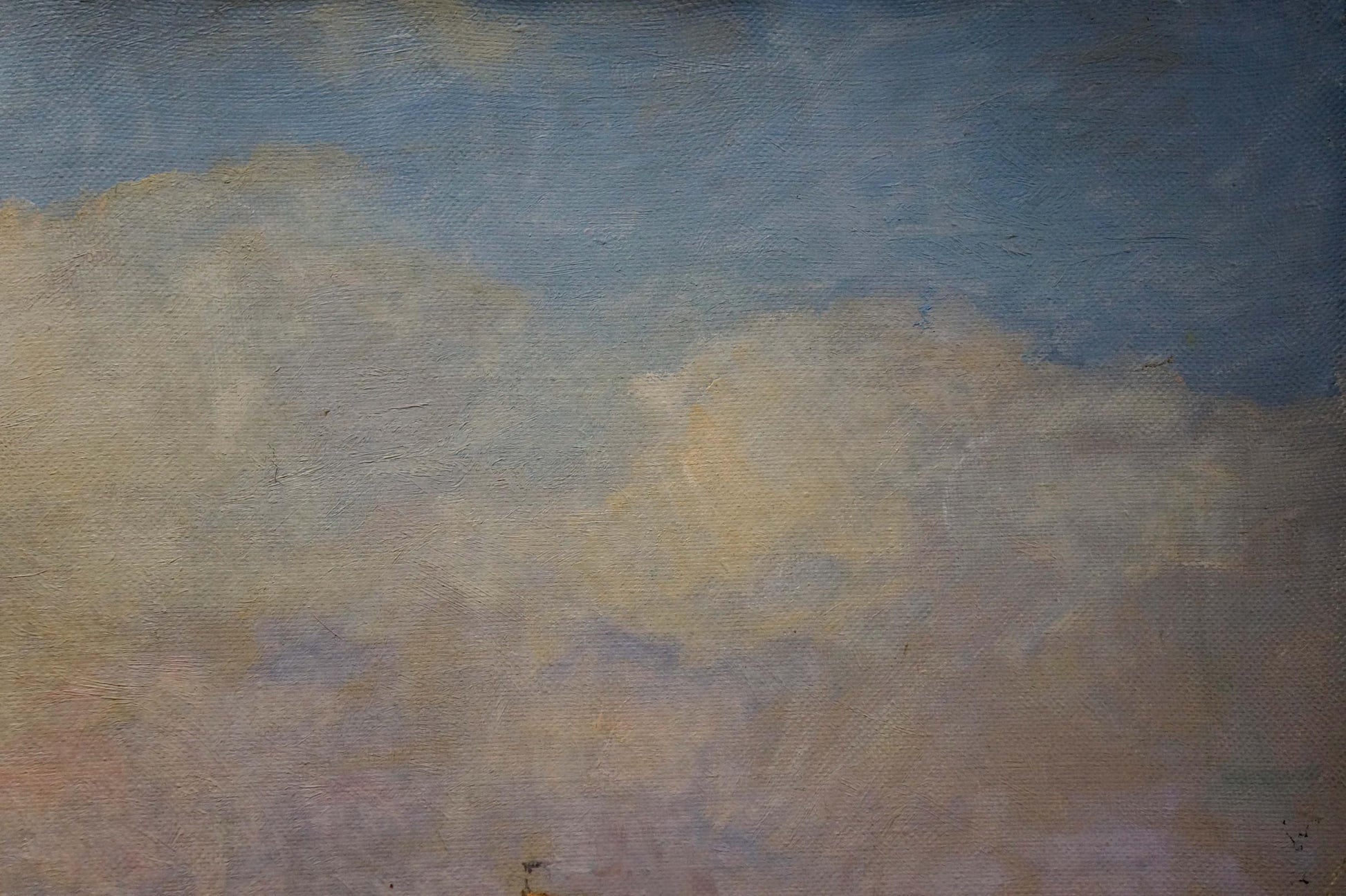 Impressionistic oil painting by Kucherov Alexander Alexandrovich: sky with clouds over bay
