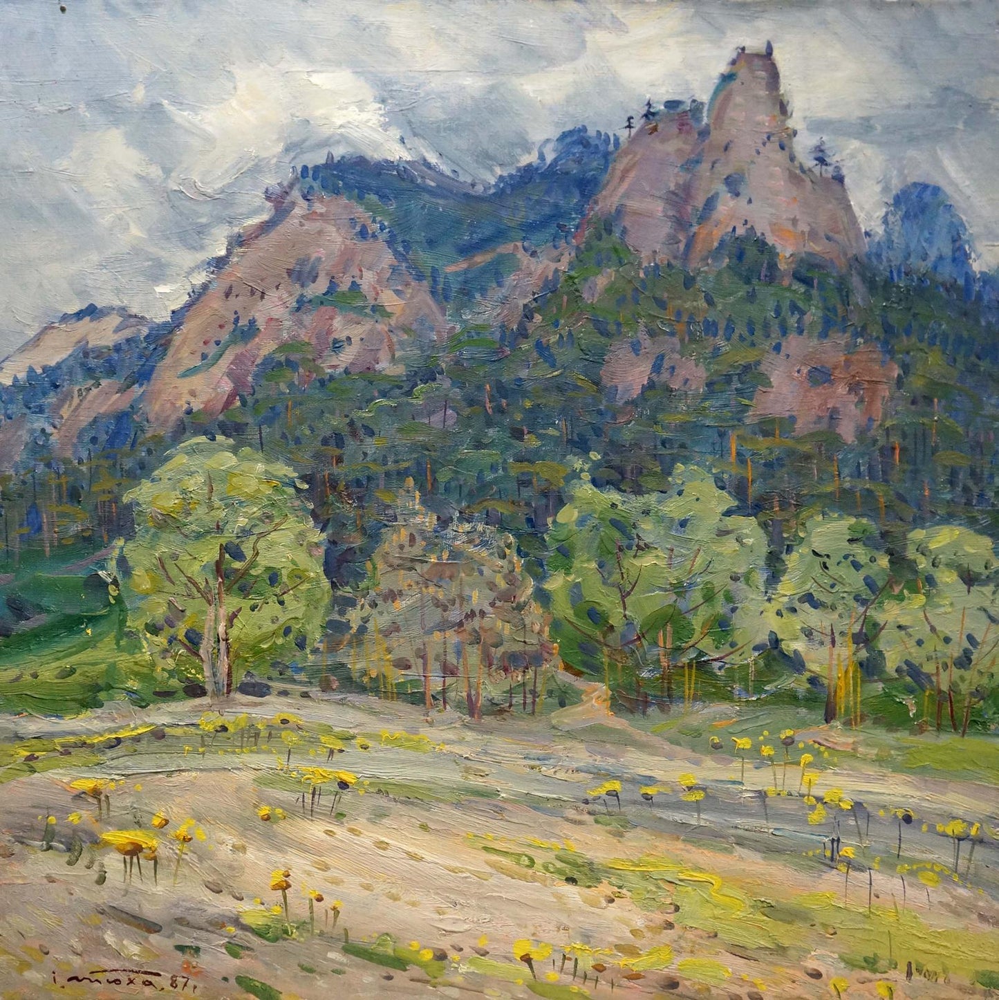 Oil painting Glade by Tyukha Ivan Andreevich: mountainous landscape