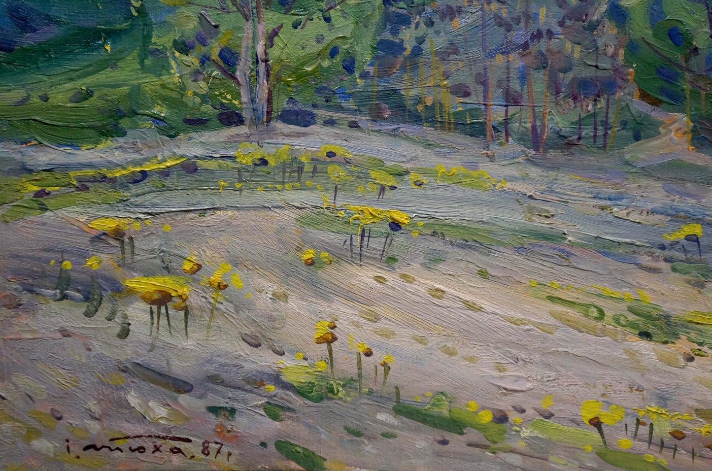 Vibrant impressionist oil painting Glade by Tyukha Ivan Andreevich