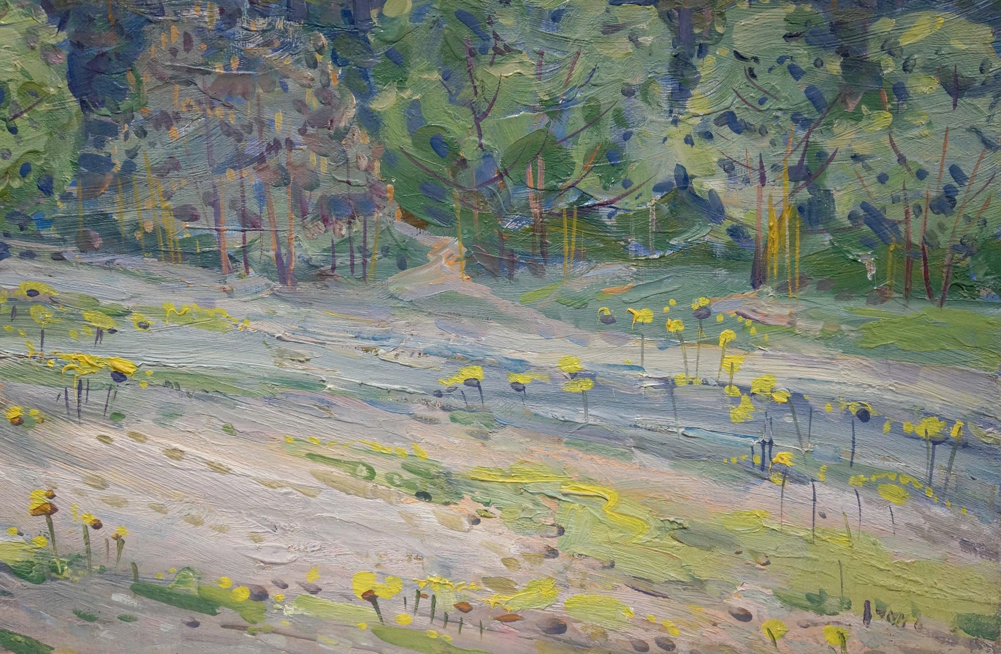 Vibrant impressionist oil painting Glade by Tyukha Ivan Andreevich