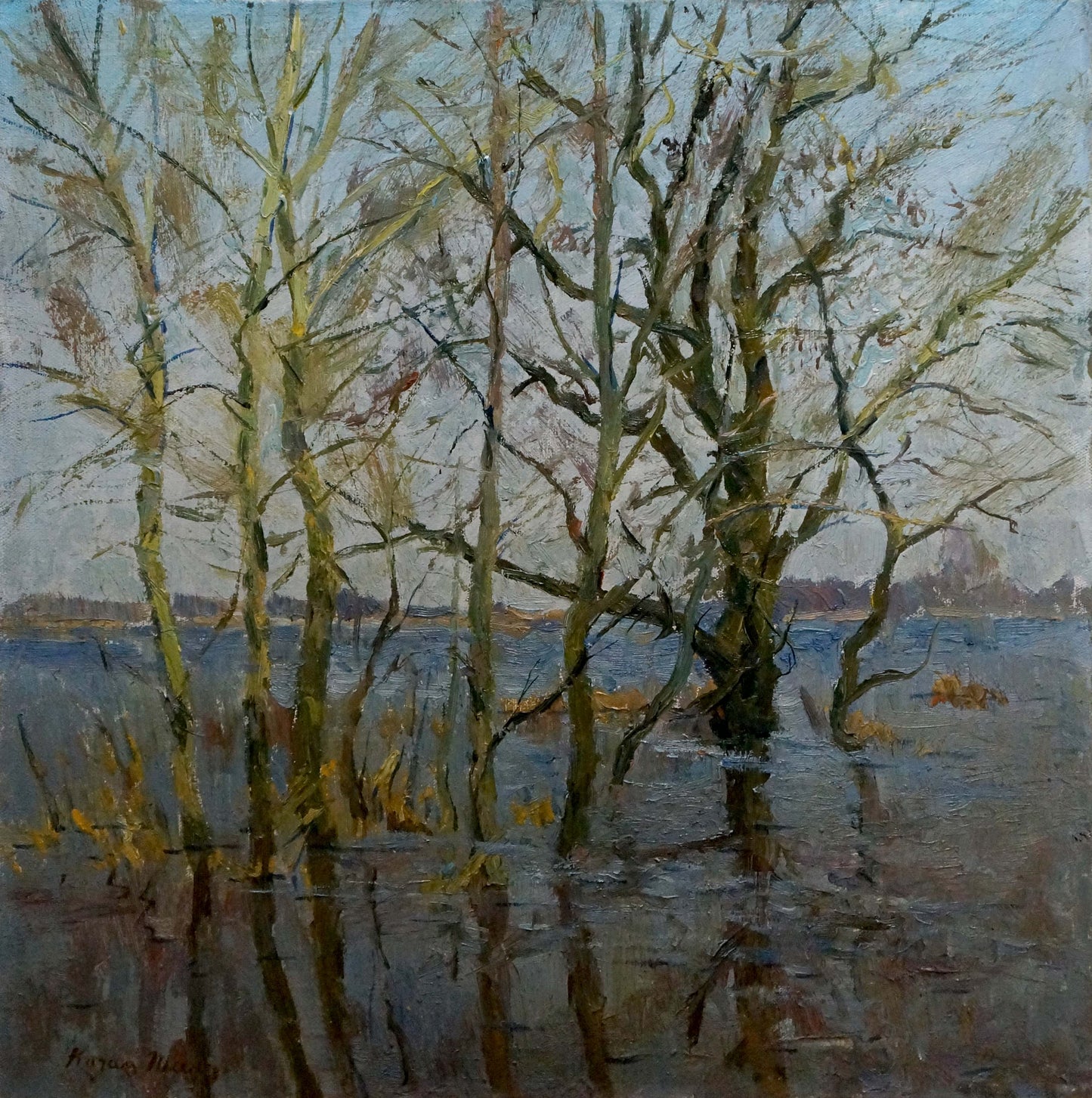 Oil painting Spring flood by Kogan-Shats Matvey Borisovich