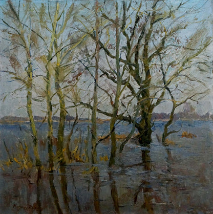 Oil painting Spring flood by Kogan-Shats Matvey Borisovich