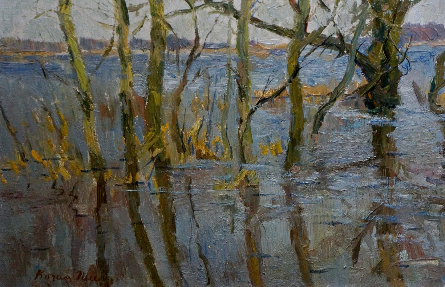 Oil painting Spring flood by Kogan-Shats Matvey Borisovich