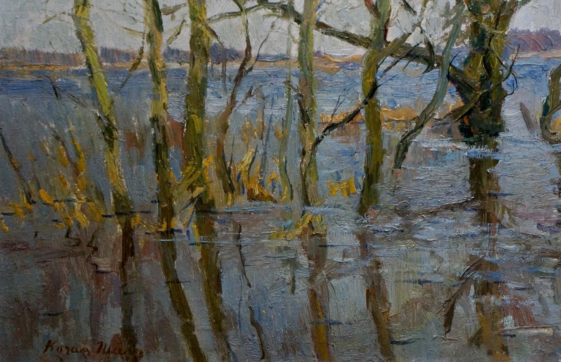Oil painting Spring flood by Kogan-Shats Matvey Borisovich