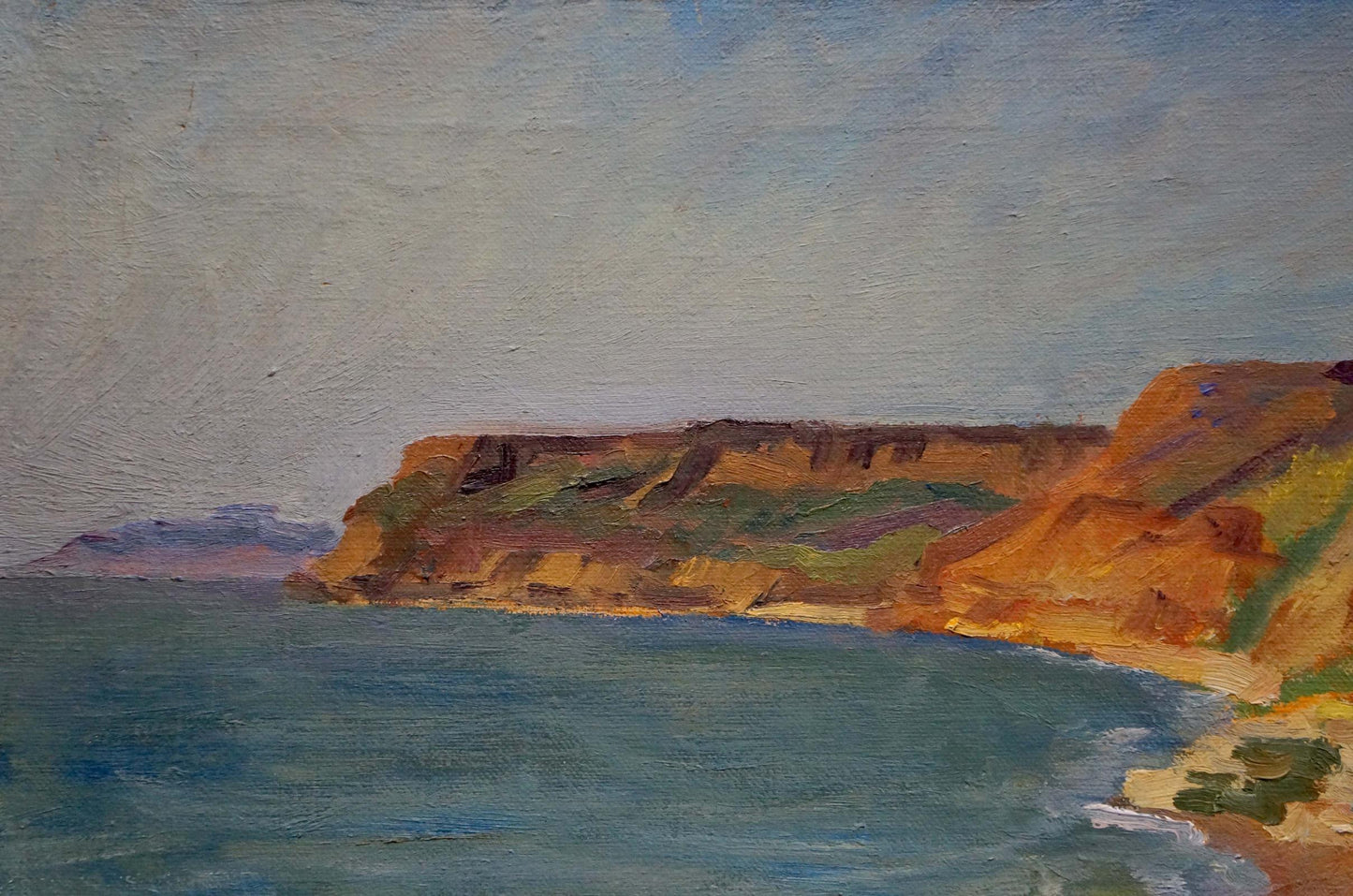 Oil painting by Kravtsov Nikolay Fedorovich: Shore and waves cliffside