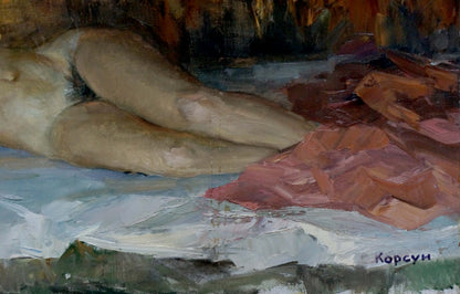 Oil painting of sleeping nude girl by Korsun Leonid Vasilievich