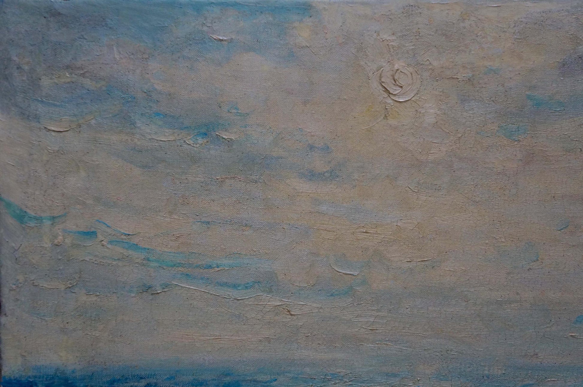Oil painting Seascape by Sergey Basov with blue beige textures