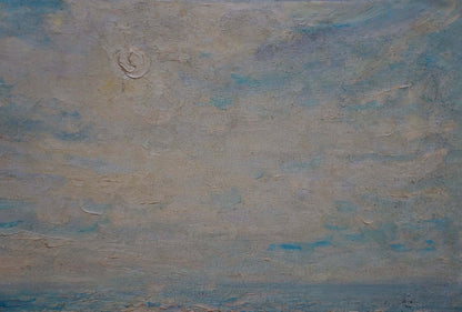Oil painting Seascape by Sergey Basov with impressionistic pale blue sky