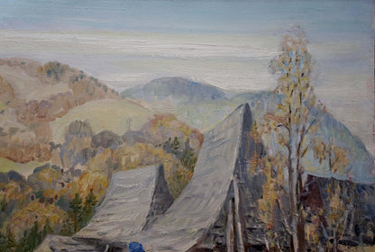 Oil painting of rustic Carpathian landscape by Limar Anatoly Pavlovich