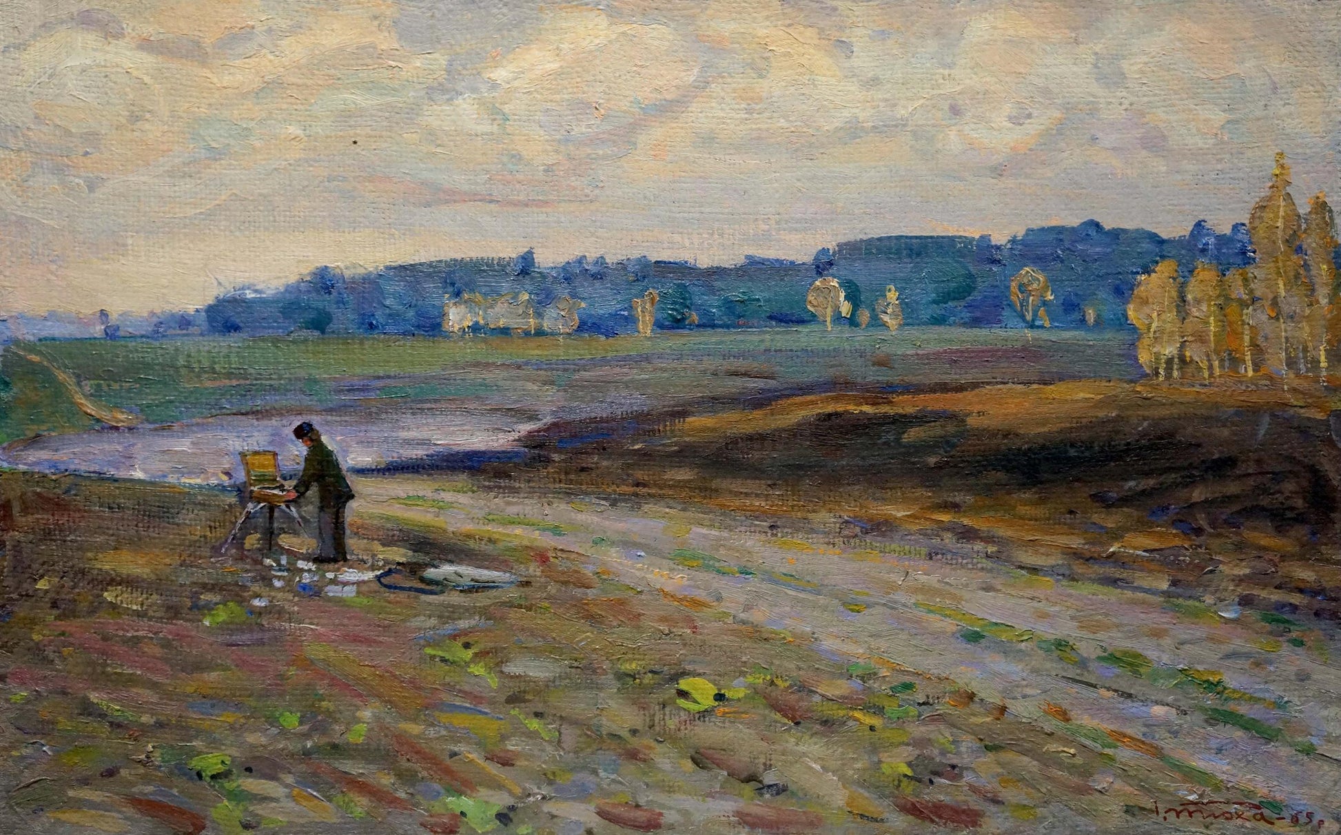 Oil painting of landscape by Sednev Tyukha Ivan Andreevich in field