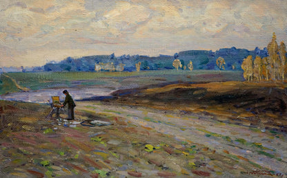 Oil painting of landscape by Sednev Tyukha Ivan Andreevich in field