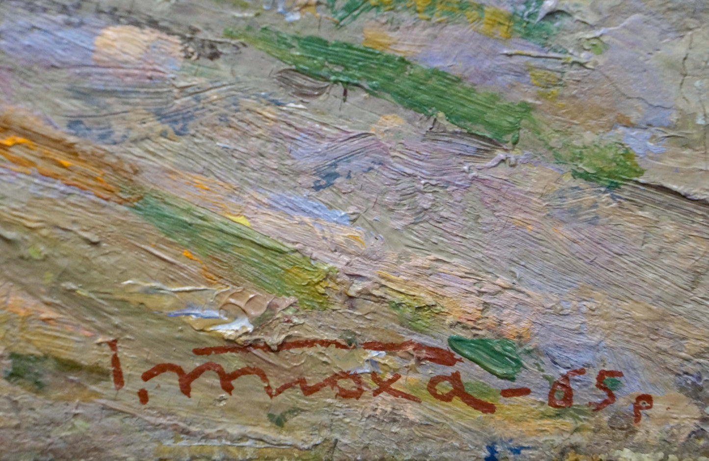 Textured impasto oil painting landscape by Sednev Tyukha Ivan Andreevich